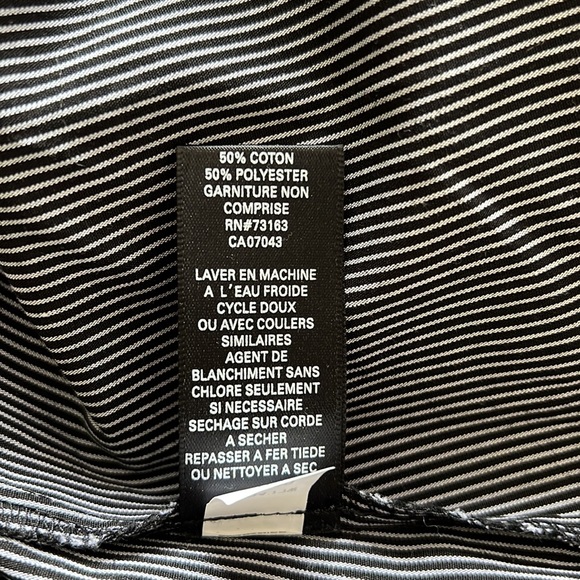 Striped Blouse with Ruffle Trim - Black/White - Picture 8 of 8